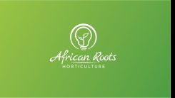 African Roots Horticulture Logo Design Monochrome Inverted
