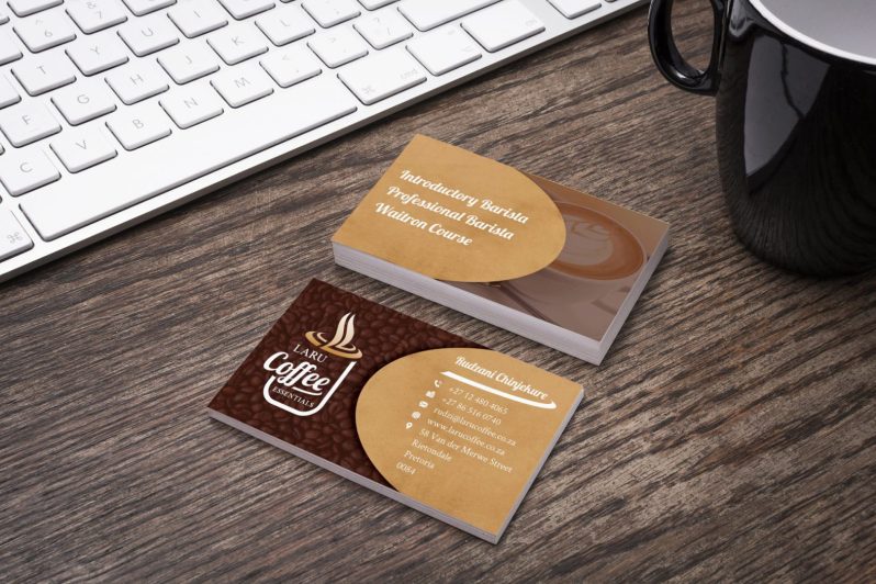 La Ru Coffee Business Card Design Mockup